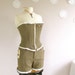 Steampunk Playsuit Corset and Shorts set reconstructed vintage suit
