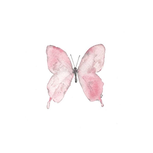 Pink Butterfly print of my original watercolor by reneeanne