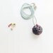 Orbit pendant filled with hot pink silk-Mint silk cord February trends Gift for her