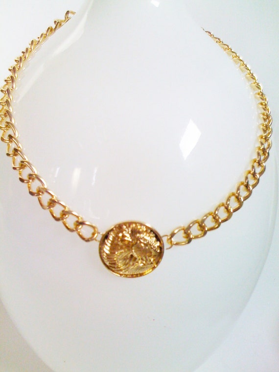 necklace, curb chain necklace, lion medallion necklace, rasta necklace ...