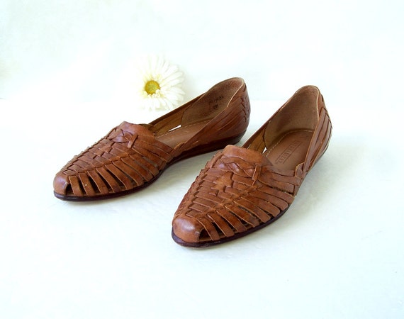 woven leather huaraches flats