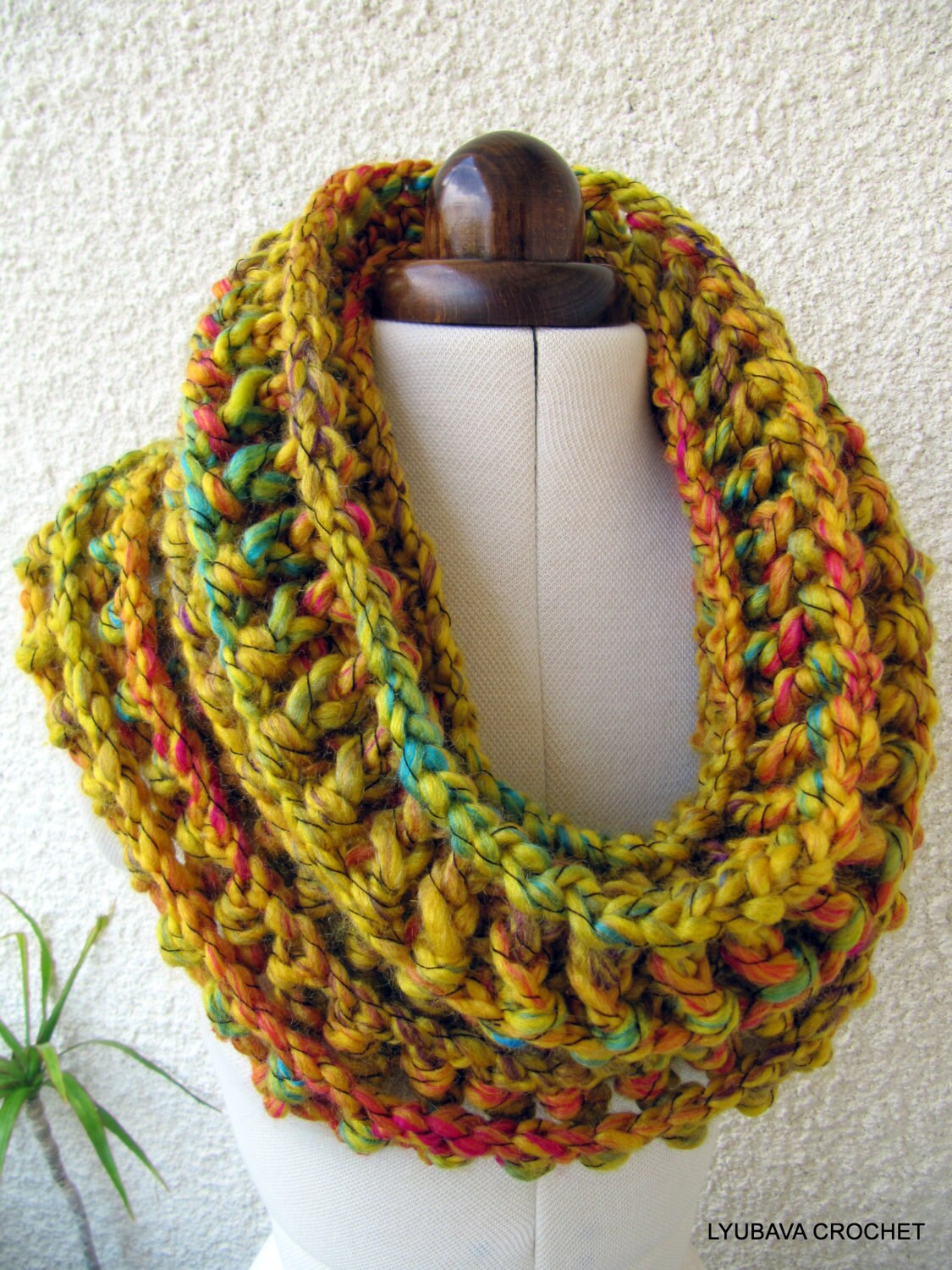 Crochet Cowl PATTERNMustard CowlChunky ScarfFastEasy