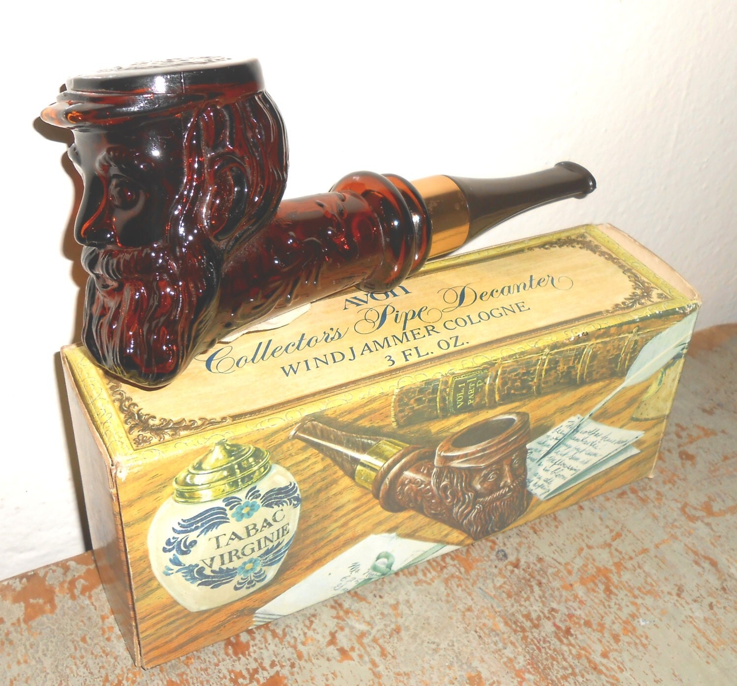 Vintage Avon Pipe Decanter Brown Glass Avon Bottle Pipe