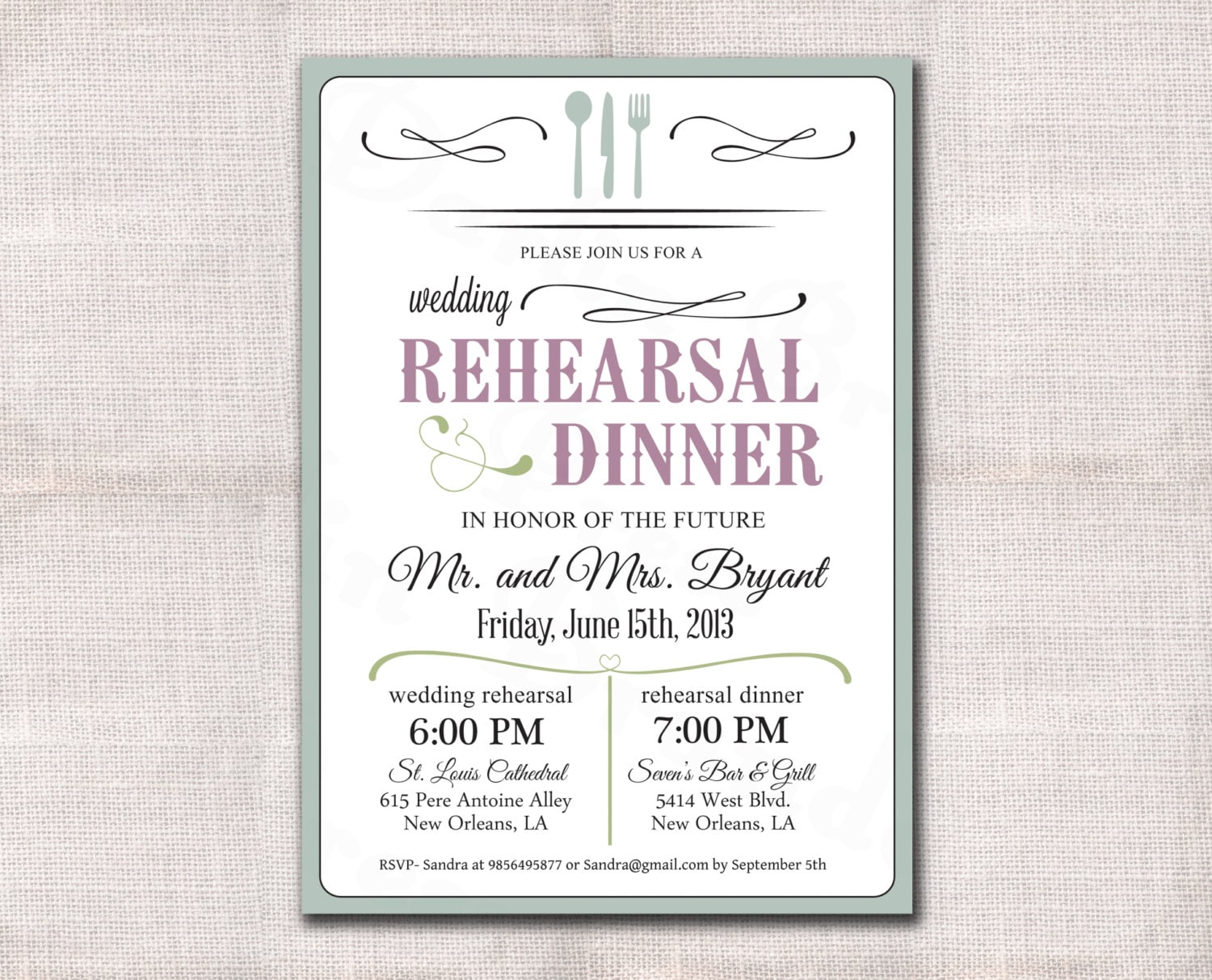 Wedding Rehearsal And Dinner Invitations 10