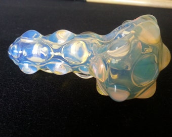 Glass pipe - The "Gobstopper" thick and heavy, silver fumed, high quality, handmade, clear borosilicate tobacco pipe