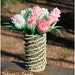 Wicker 3D Vase Made From Paper, Decoration, Vintage Style, Perfect Gift Idea