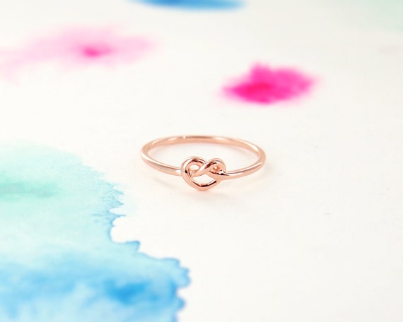 Simple Tiny Knot Ring in Rose Gold