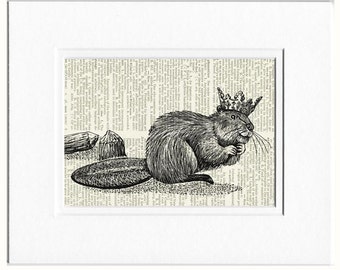 royal beaver dictionary page print