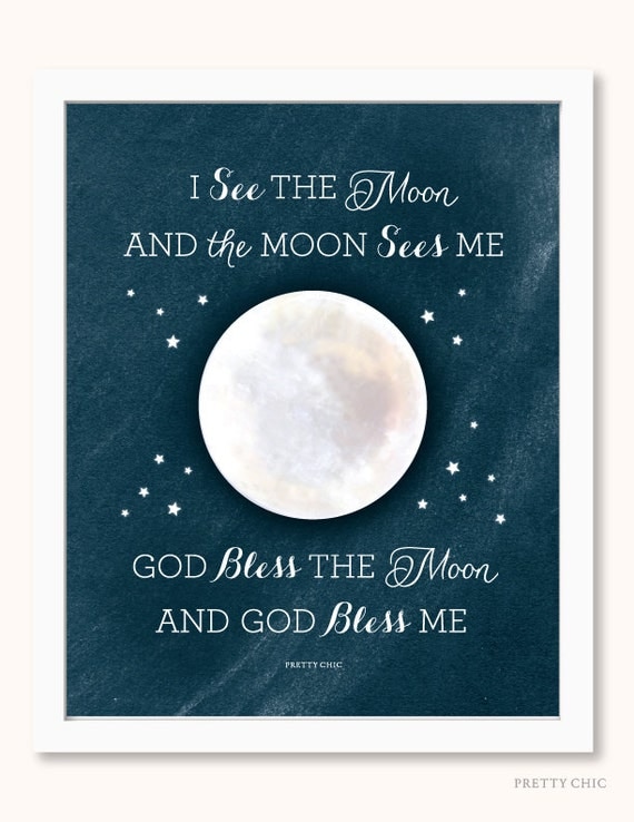 Items similar to I See the Moon Print - Bless Me - God Bless Me ...