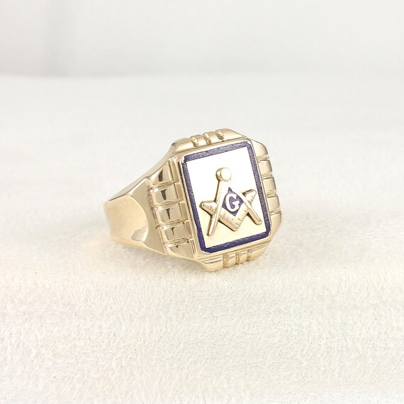 Masonic Vintage 10K Gold Ring by VintageMasonry on Etsy