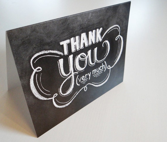 Hand Lettering Chalkboard Thank You Card Chalkboard