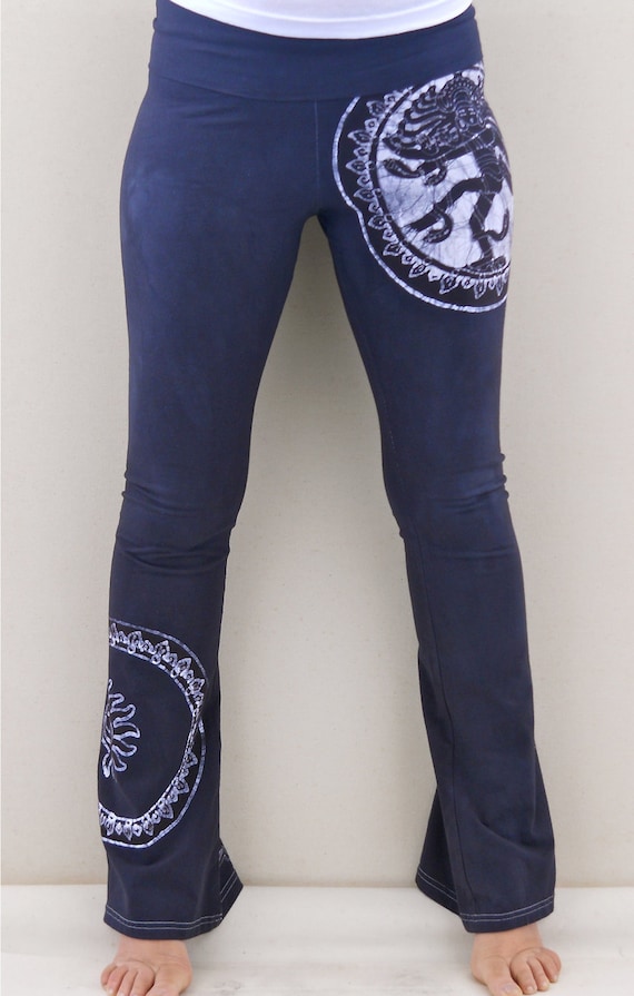 Shiva batik eco yoga vintage black pants hand drawn by BAGANUS