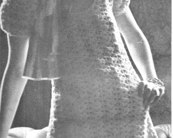 PDF Crochet Dress Pattern, womens vintage crochet pattern, instant download
