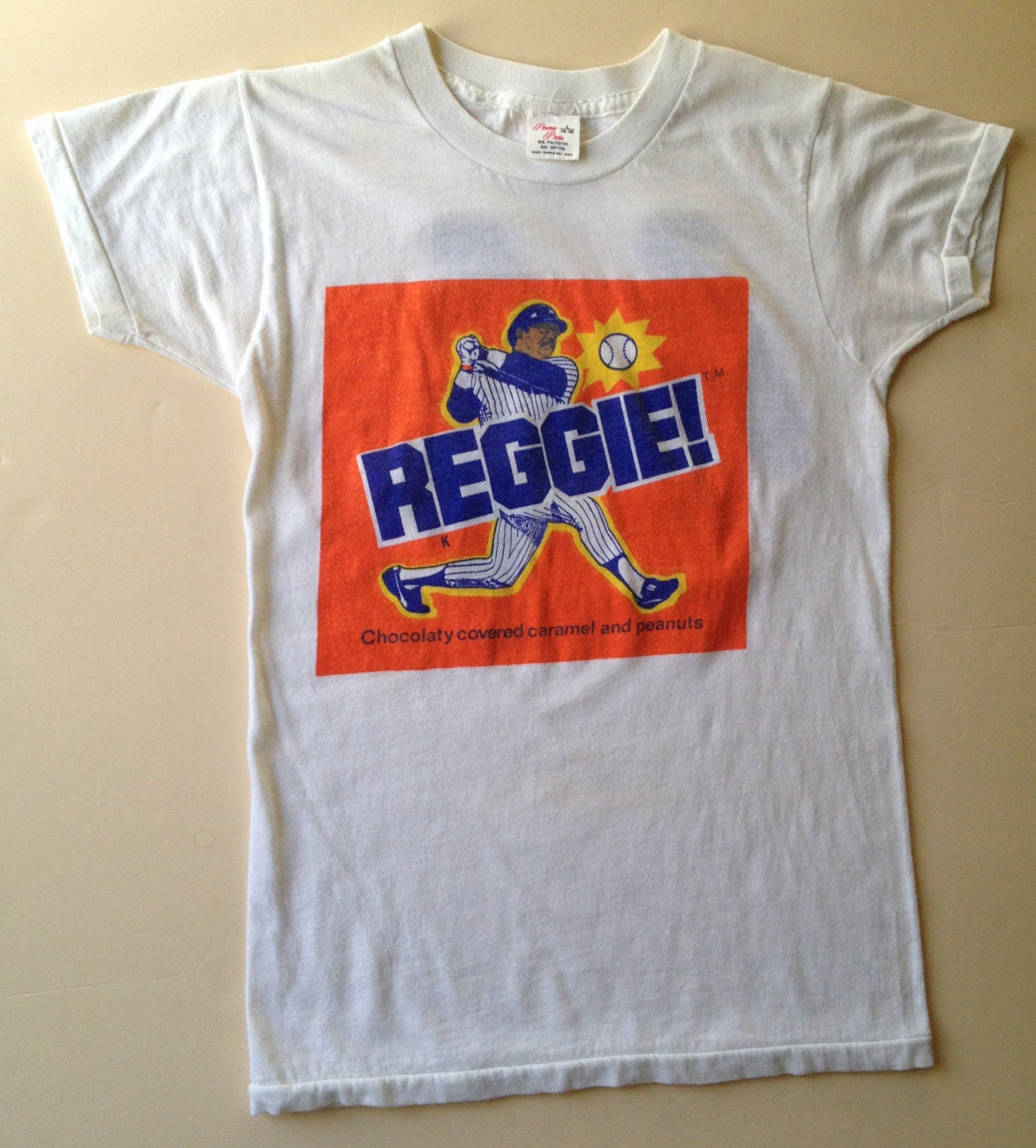 70s 80s Vintage Reggie Jackson candy bar T-Shirt Youth LARGE