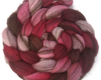 Handpainted Heathered BFL Wool Roving - 4 oz. VICTORIA - Spinning Fiber