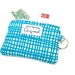Turquoise Woven Quilted Wallet, Keyring Wallet, Turquoise Keychain Wallet, Quilted Coin Purse, Quilted Coin Wallet, Fabric Pouch