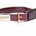 SALE. Burgundy distressed leather and hemp collar. LARGE.