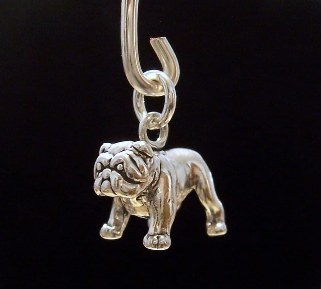 Bulldog Charm Sterling Silver Bulldog Charm Dog Charm