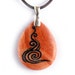 Swirling Spiral Energy - Engraved Stone Pendant - Red Zebra Jasper