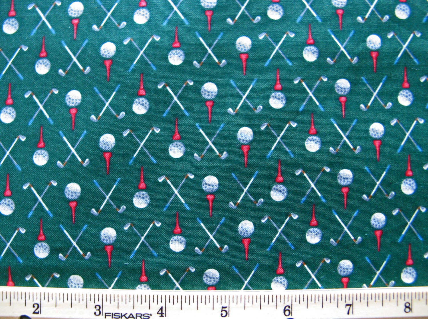 Fat Quarter Golf Fabric Golf Tees Allover Cranston Print