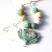 RESERVED for the lovely Megs / Wild Blue / Ceramic Winged Sky Heart Pendant and Bead Set