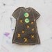 SALE Embroidered brooch - cute grey mini dress
