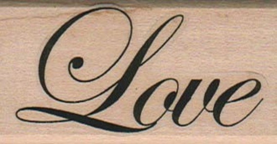 from love calligraphy (Calligraphy) Love stamp wood Mounted Rubber Quote