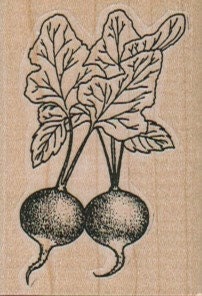 Rubber stamp mounted radish plant    stamp   number 12975   summer garden