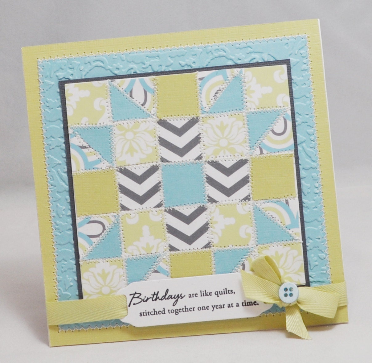 Birthday Quilt Card by PartyDecorandMoore on Etsy