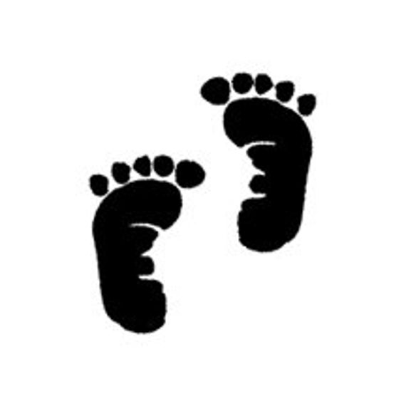 baby announcement cute baby feet prints rubber stamp newborn
