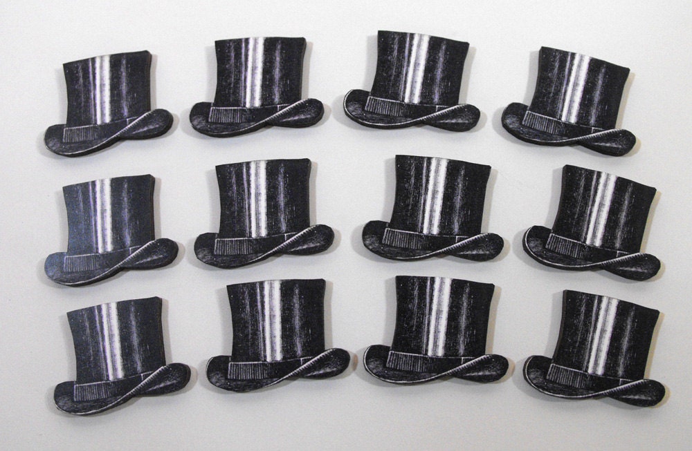 12 Wood Top Hats Collection of 12 Wooden Laser Cut Out