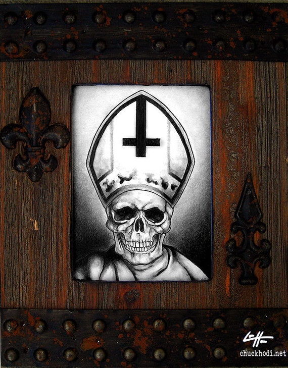 Pope Original Drawing Dark Art Horror Surreal Fantasy