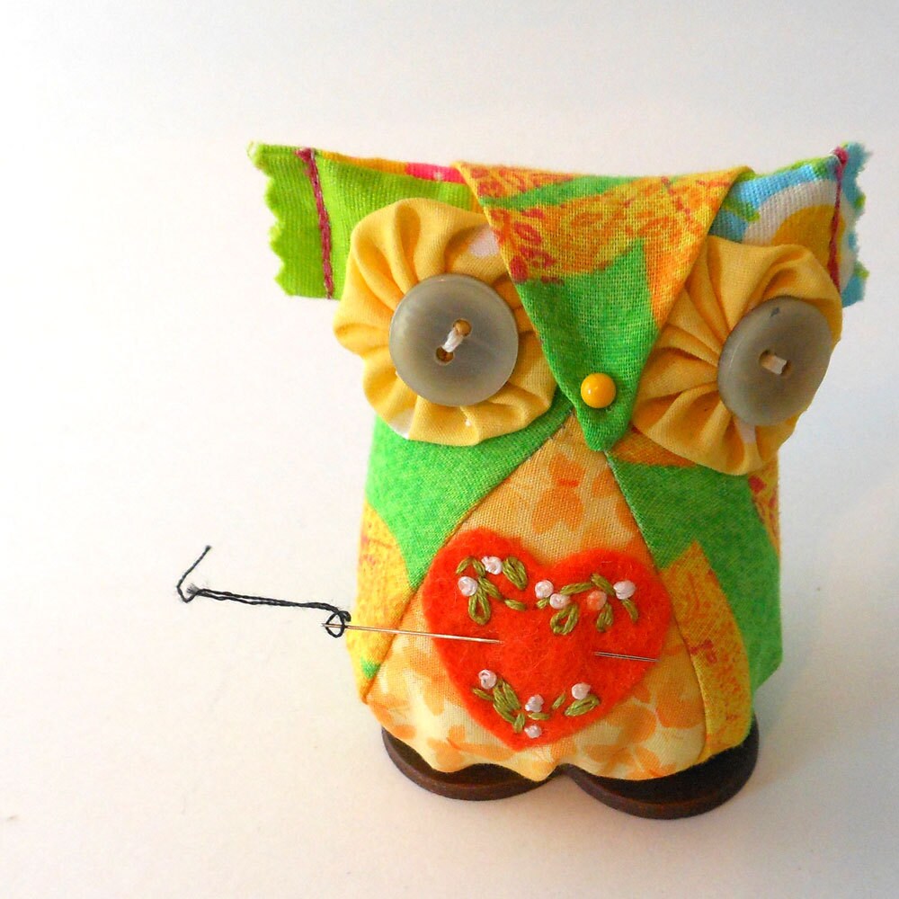 Owl Pin Cushion Sewing Notions Supply for Pins and Needles
