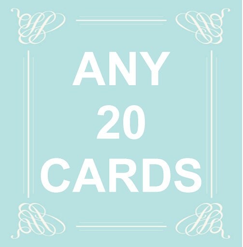 Wholesale Greeting Cards Custom Set of 20 YOUR CHOICE