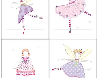 Ballerina Artwork, Ballerina Art, Prints for Childrens Ballernia fairy Bedding Wall Decor, Ballet, Steampunk art, 8 x 10