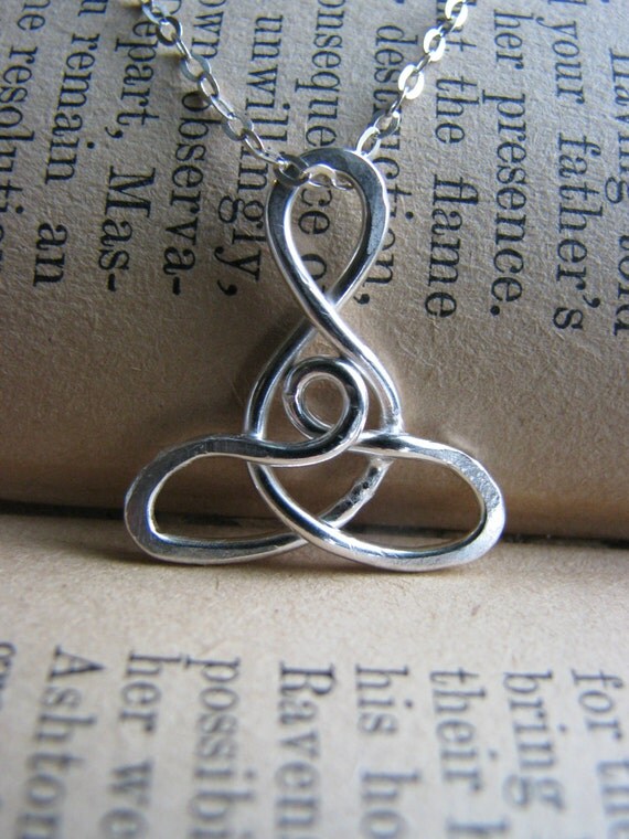Celtic Infinity Mother and Child Necklace Sterling Silver