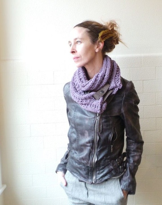 lavender scarf cowl purple scarf double wrap scarf long