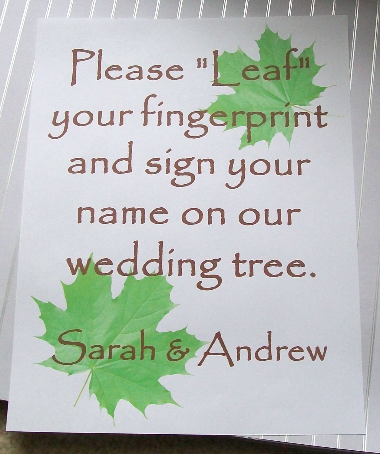 Fingerprint Wedding Tree Guestbook Instructions Sign