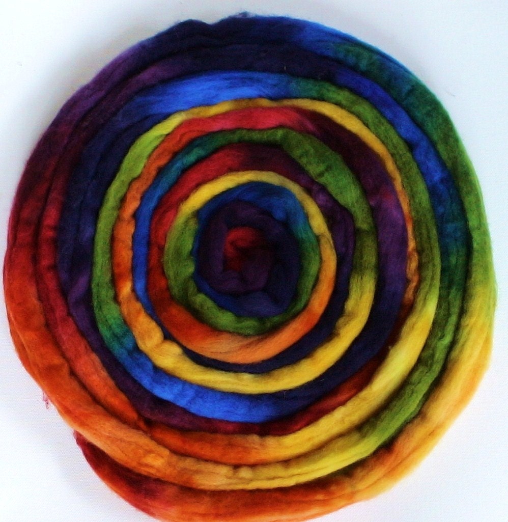 Wool Roving spinning or felting True colours by FiberArtemis