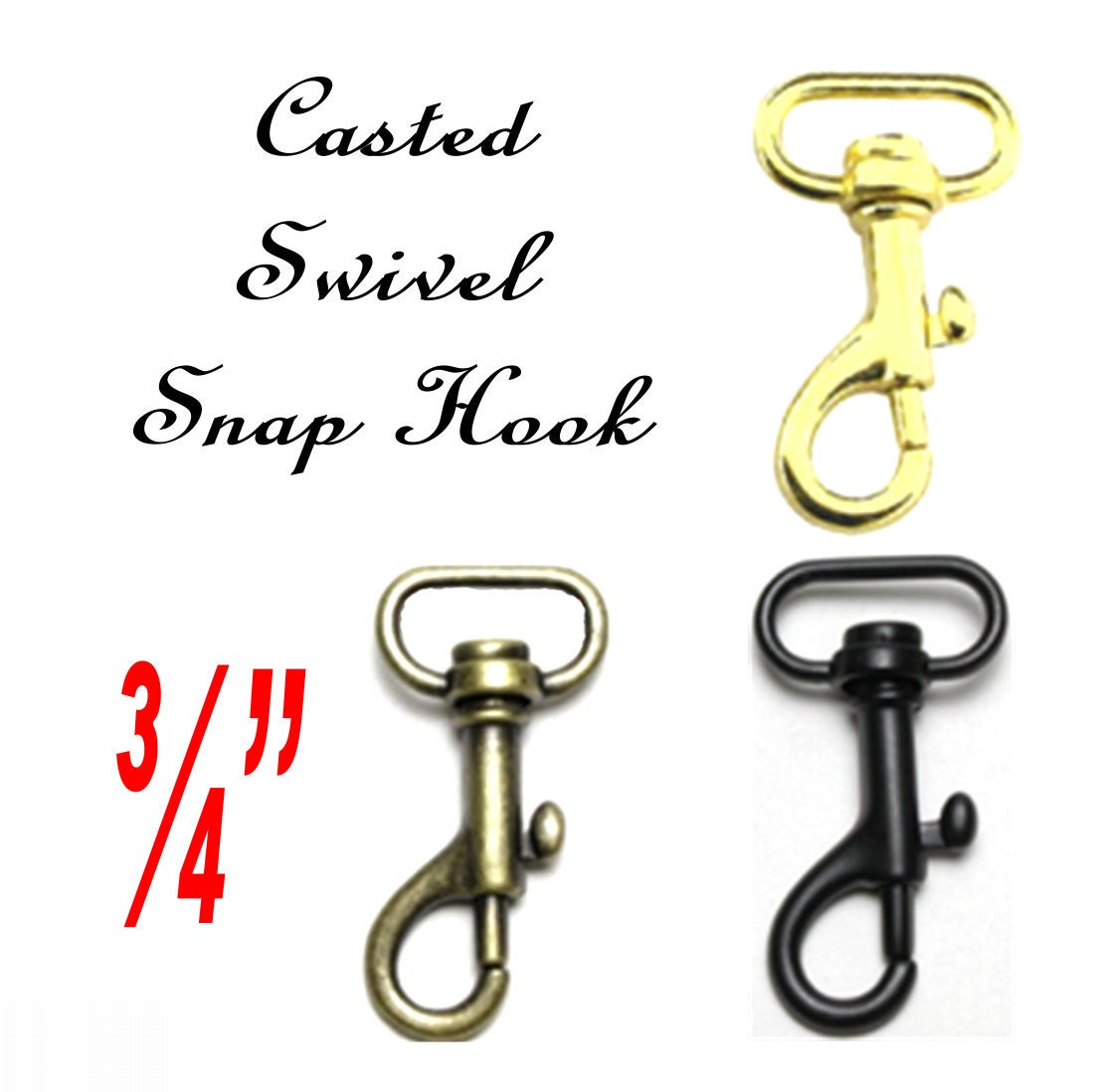 10 Purse Strap Clip 3/4 Swivel Snap Hook BRASS