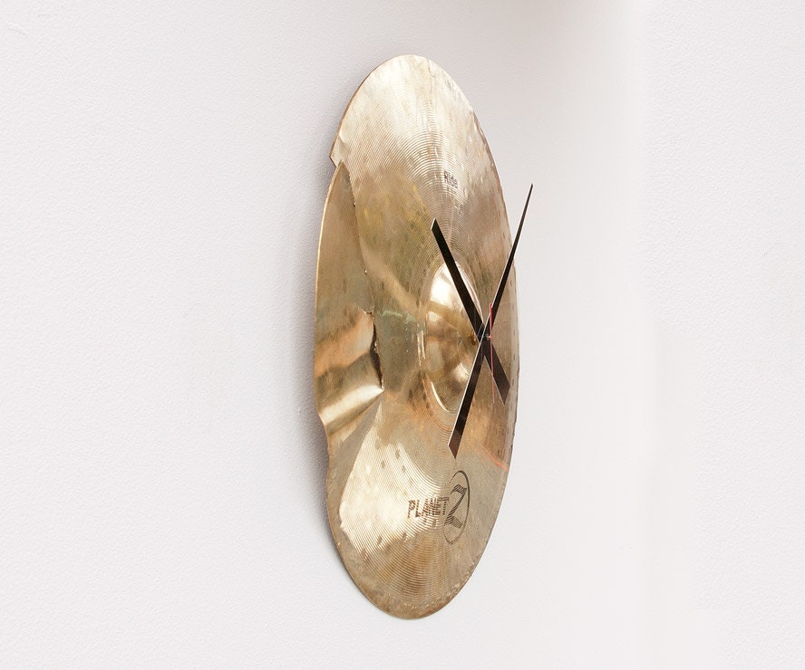 Recycled Drum Cymbal Clock