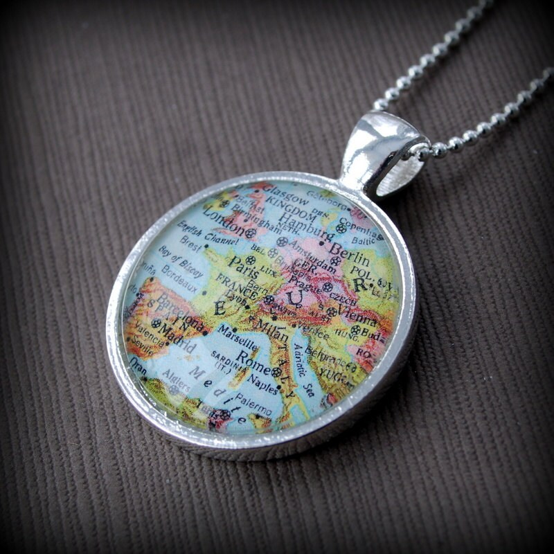 Europe Map Necklace Great Gift