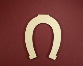 Lucky Horseshoe Shape Unfinished Wood Laser Cut Shapes Crafts Variety of Sizes