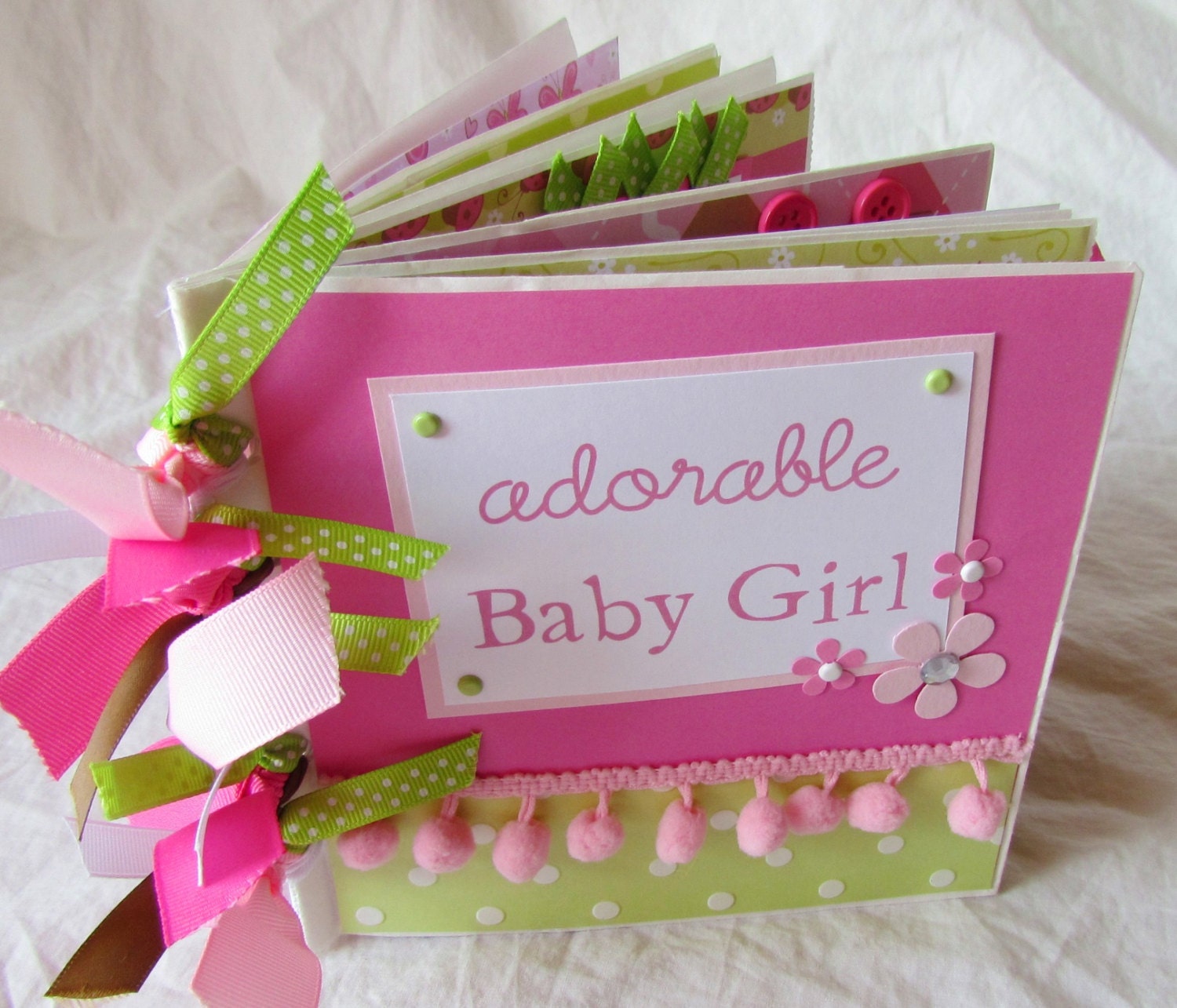 Mini Album Premade Scrapbook paper bag book adorable BABY