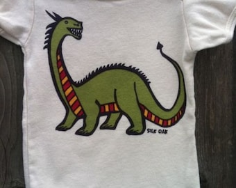 Year of the Dragon Hand Silkscreened Organic Infant Bodysuit