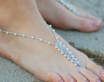 Barefoot Sandals Foot Jewelry SIZE 1112 Anklet Toe Ring Thongs Beach ...