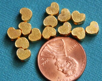 50 pcs of gold Plated heart beads 6x5mm