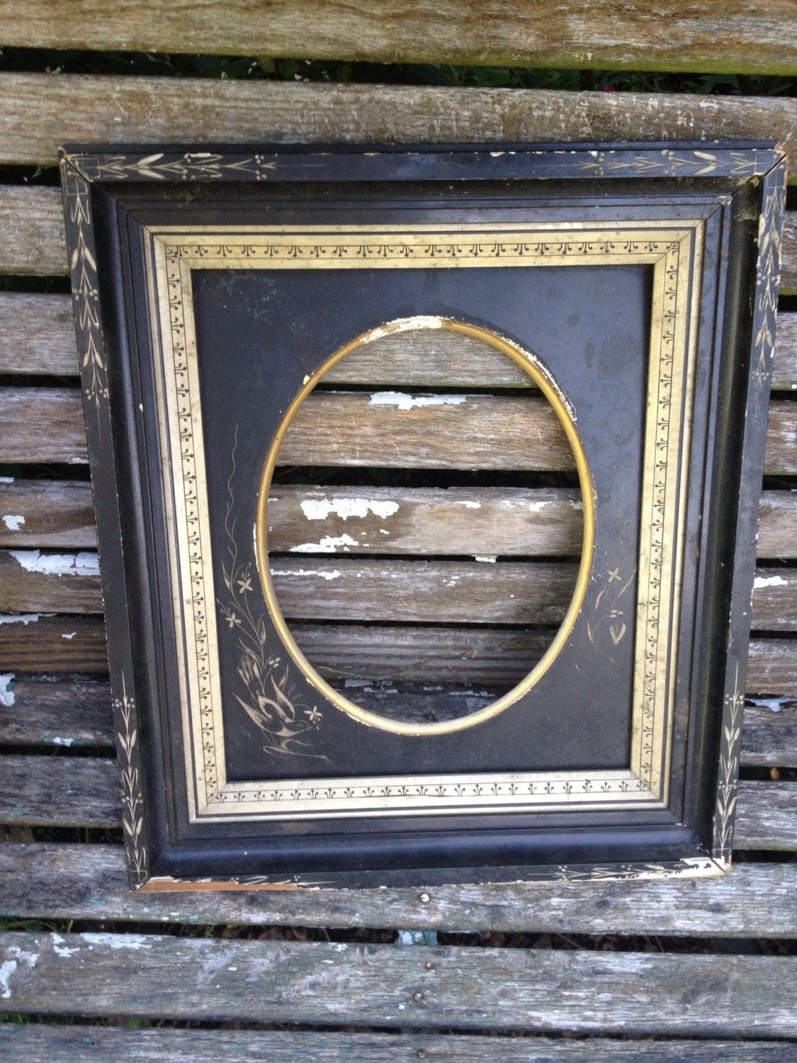 Vintage Antique Shadow Box Wood Picture Frame