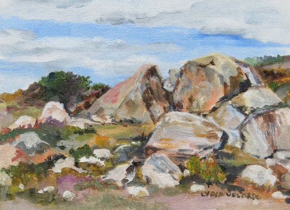 Original Oil Painting of Santee Rocks San Diego by LydiaVelardeArt