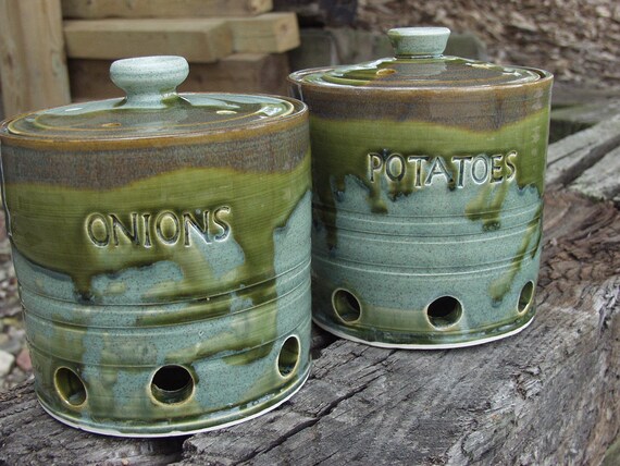 Great gift for Dad Storage Jars Canisters Potato by KbOriginalsetc